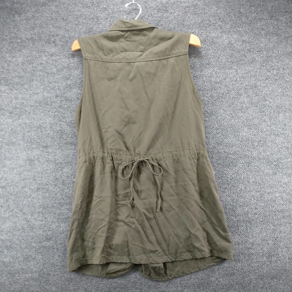 A New Day Women's Full Zip Utility Vest Green Small Drawstring Waist Pockets - Picture 5 of 12